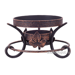 Садж 58 см (чугун) + подставка кованная "Шелковый путь декор" кольцо