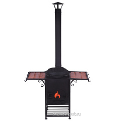 Казан чугунный 12л узбекский с чугунной крышкой-сковородой + очаг "Самарканд"