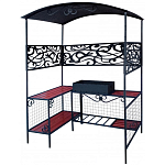 Мангал с крышей, дачный АМ20 с узорами (толщина жаровни 3 мм, без аксессуаров)