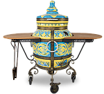 Тандыр "Голубая лилия" с откидной крышкой, с 2-я столиками