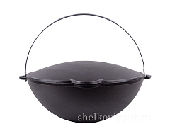 Казан чугунный татарский походный 15л с чугунной крышкой-садж Гардарика