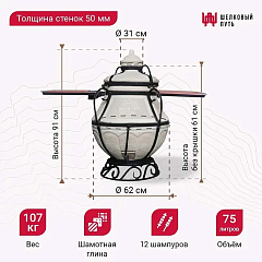 Набор "Премиум плюс": Тандыр "Аладдин Mini" с откидной крышкой, со столиками, с термометром + аксессуары