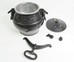Афганский казан черный на 50л, с ручками