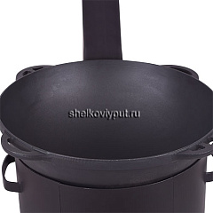 Казан чугунный 17л Ситон с чугунной крышкой-сковородой + очаг с трубой 2мм