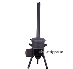 Казан чугунный 17л Ситон с чугунной крышкой-сковородой + очаг "Премиум "Берель"