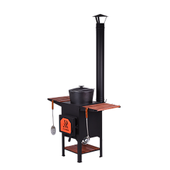 Казан чугунный походный 12л Биол + печь "Plovman"