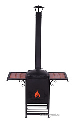 Казан чугунный 16л узбекский с чугунной крышкой-садж + очаг "Самарканд"