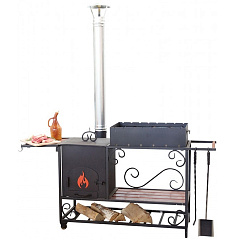 Мангал с печью под казан на 12 литров АМ22П