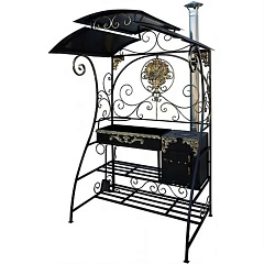 Мангал с крышей и наличием печи под казан "Абсолют плюс"