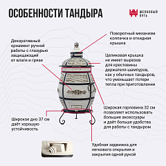 Набор "Премиум плюс": Тандыр "Барс" с откидной крышкой со столиками, с термометром + аксессуары