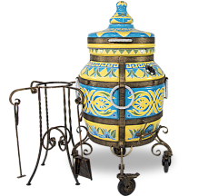 Тандыр "Голубая лилия" с откидной крышкой