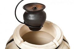 Чугунок 2 л керамический с крышкой для пост-томления в остывающем тандыре с эффектом «Русской печи»