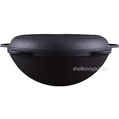 Казан чугунный 17л Ситон с чугунной крышкой-сковородой + печь 2мм