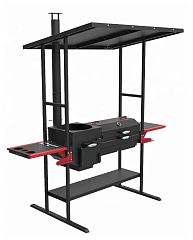 Печь-мангал с крышей "Искандер 400 инклайн эйр с крышкой гриль и решеткой"