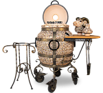 Тандыр "Золотое руно" с откидной крышкой, со столиком