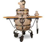 Тандыр "Золотое руно" с откидной крышкой, с 2-я столиками