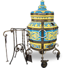 Тандыр "Голубая лилия" с откидной крышкой, без столика