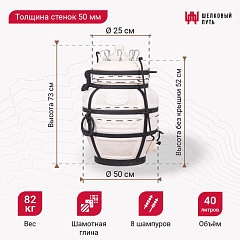 Набор "Стандарт плюс": Тандыр "Охотник" с откидной крышкой" + аксессуары