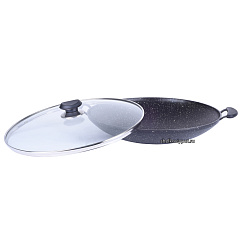 Садж 34см (гранитное покрытие) с крышкой, без подставки