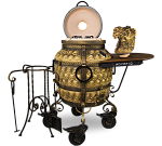 Тандыр "Шелковый путь" с откидной крышкой, со столиком (болотный)