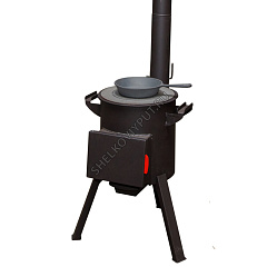 Казан чугунный 17л Ситон с чугунной крышкой + очаг "Премиум "Берель"