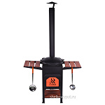 Казан чугунный 12л узбекский с чугунной садж-крышкой + печь "Plovman" (казан с круглым дном)