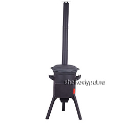 Казан чугунный 17л Ситон с чугунной крышкой-сковородой + очаг "Премиум "Берель"