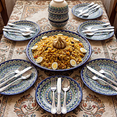 Столовый сервиз ручной работы "Риштан" №2