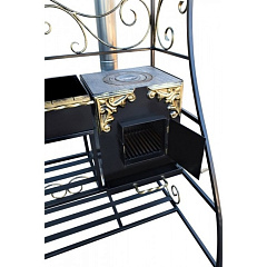 Мангал с крышей и наличием печи под казан "Абсолют плюс"