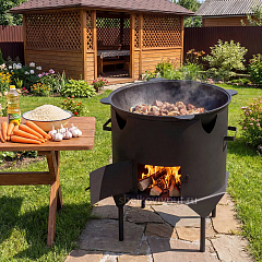 Казан чугунный 225л узбекский (круглое дно) 