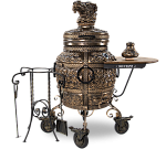 Тандыр "Шелковый путь" с откидной крышкой, со столиком (шоколадный)