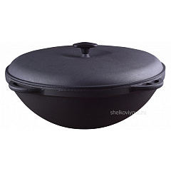 Казан чугунный 12л Ситон с чугунной крышкой + очаг "Султан"