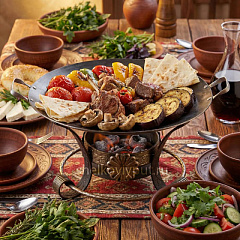 Садж 38 см (сталь) + подставка "Товуз"