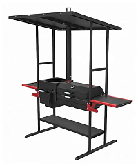 Печь-мангал с крышей "Искандер 400 инклайн эйр с крышкой гриль и решеткой"