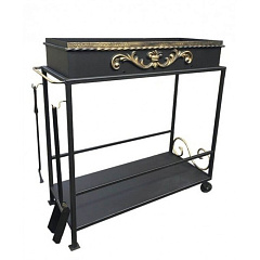 Мангал с крышей "Модерн NEW" с коптильней и выдвижной жаровней