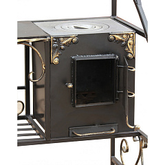 Мангал с крышей и наличием печи под казан "Подмосковье Плюс"