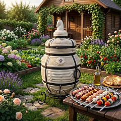 Тандыр "Поручик" с поворотной крышкой