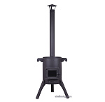 Очаг "Премиум" с двойными стенками и стеклянной дверцей для казана на 16-20 литров