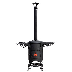 Казан чугунный 17л Ситон с чугунной крышкой + очаг "Султан"