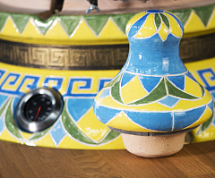 Тандыр "Голубая лилия" с откидной крышкой