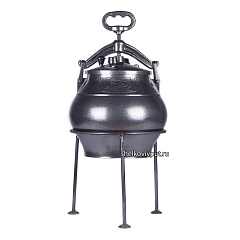 Афганский казан черный на 20л, с ручками