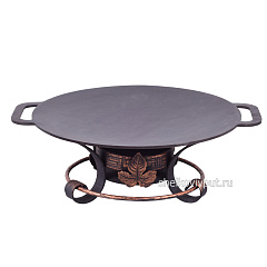 Садж 58 см (чугун) + подставка кованная "Классика" Виноградный лист