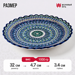 Блюдо для плова с рифлеными краями 32см
