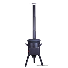 Казан чугунный 17л Ситон с чугунной крышкой + очаг "Премиум "Берель"