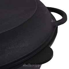 Казан чугунный 18л Камская Посуда (плоское дно) с чугунной крышкой-сковородкой (Ситон)