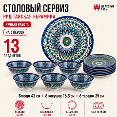 Столовый сервиз ручной работы "Риштан"