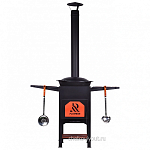 Казан чугунный 16л узбекский с чугунной крышкой-садж + печь "Plovman" (казан с круглым дном)