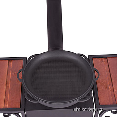 Казан чугунный 17л Ситон с чугунной крышкой-сковородой + очаг "Самарканд"