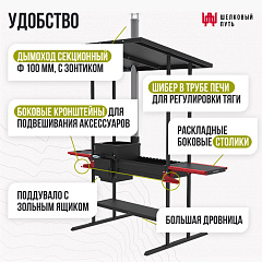 Печь-мангал 360 Искандер Инклайн