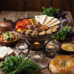 Садж 42 см (сталь) + подставка "Шелковый путь Премиум"